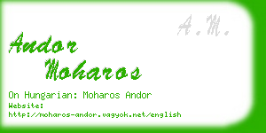 andor moharos business card